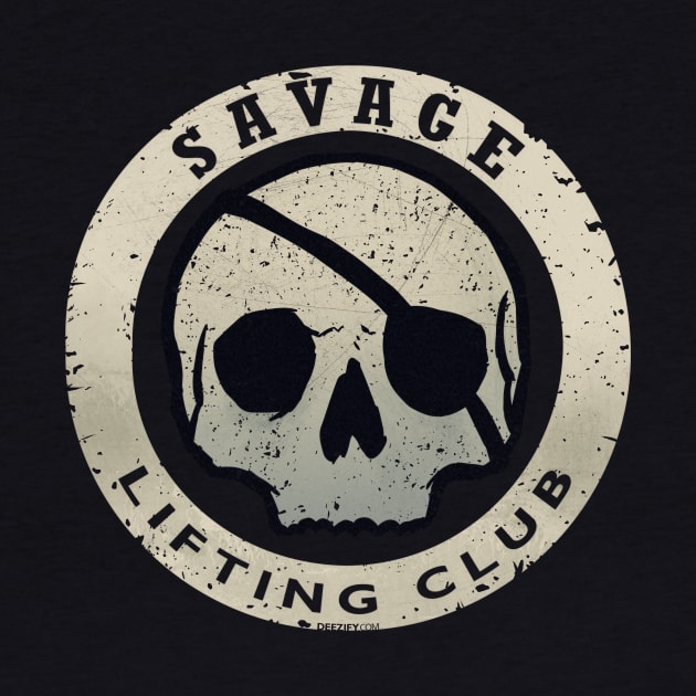 Savage Lifting Club Skull White Badge by deezify